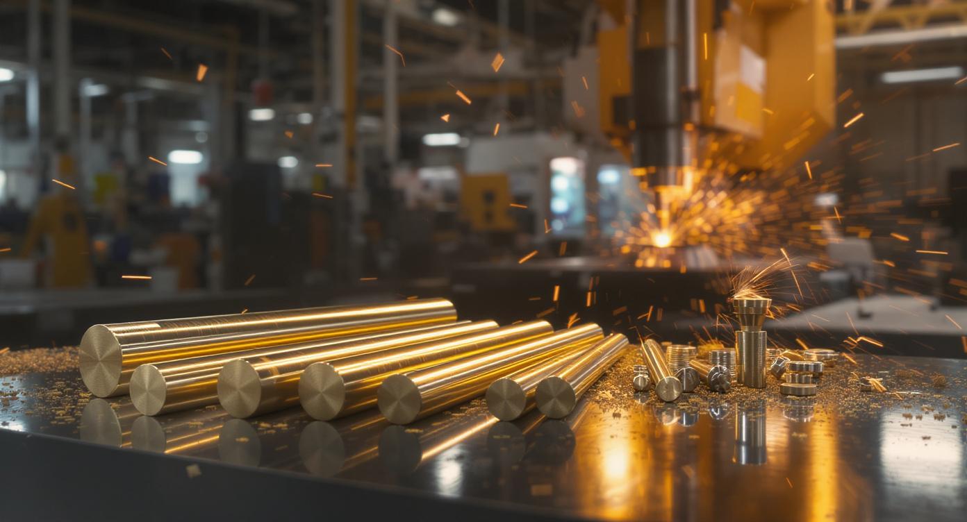 Sárgaréz rúd gyártóüzem fémfeldolgozási szikrákkal - CuZn39Pb3 CuZn40Pb2 sárgaréz rudak gyártása - Prox Metal Kft. minőségi sárgaréz termékek Magyarország